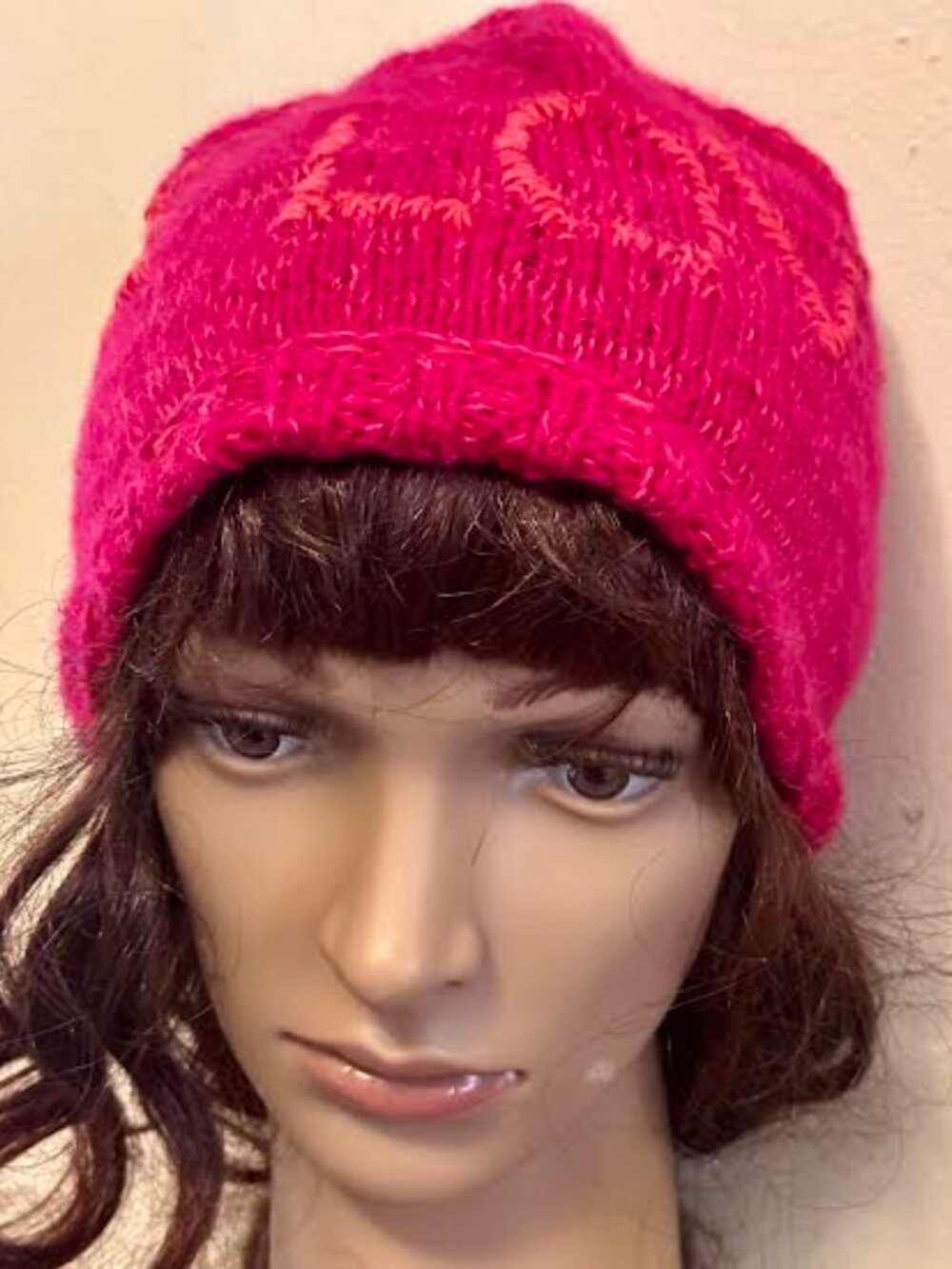 Shabby Chic Handknitted Embroidered One of a kind Cashmere Beanie